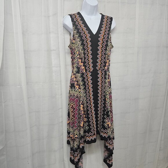 Dressbarn Dress Retro Asymmetrical Sleeveless Black Grunge 8 - Picture 6 of 15